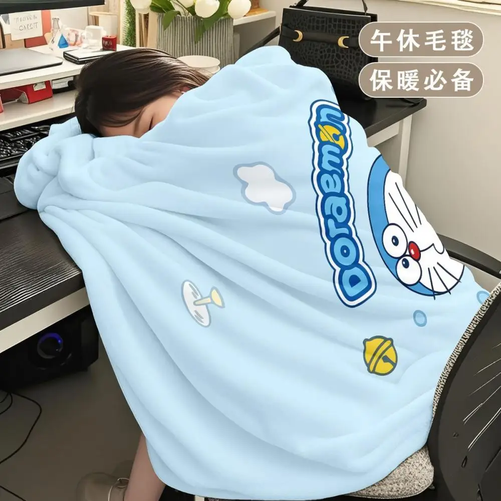 Cartoon Doraemon Nap Blanket Anime Summer Dormitory Bedroom Thin Flannel Air Conditioning Blanket Student Lunch Break Blanket