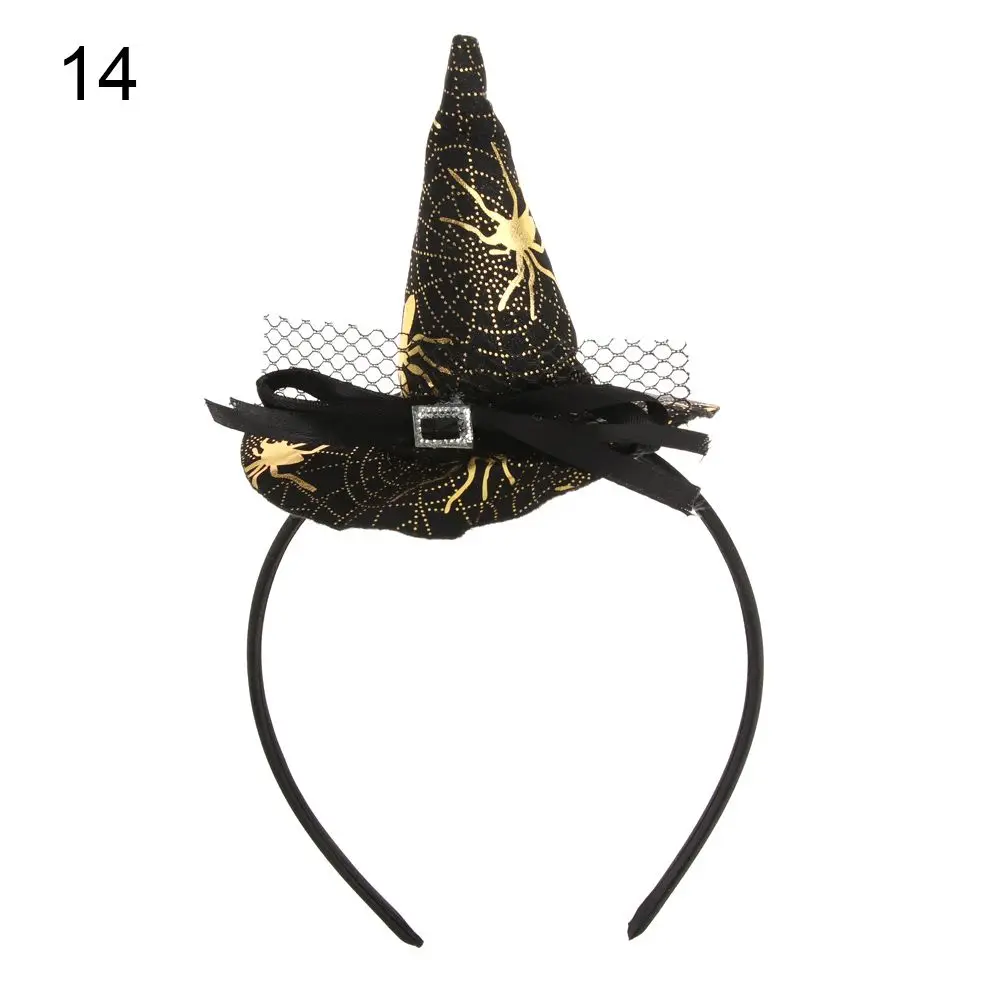 

Festival Skull Headband Pumpkin Witch Hat Props Point Cap Decor Headwear Party Hairband Halloween Headband Performance Props