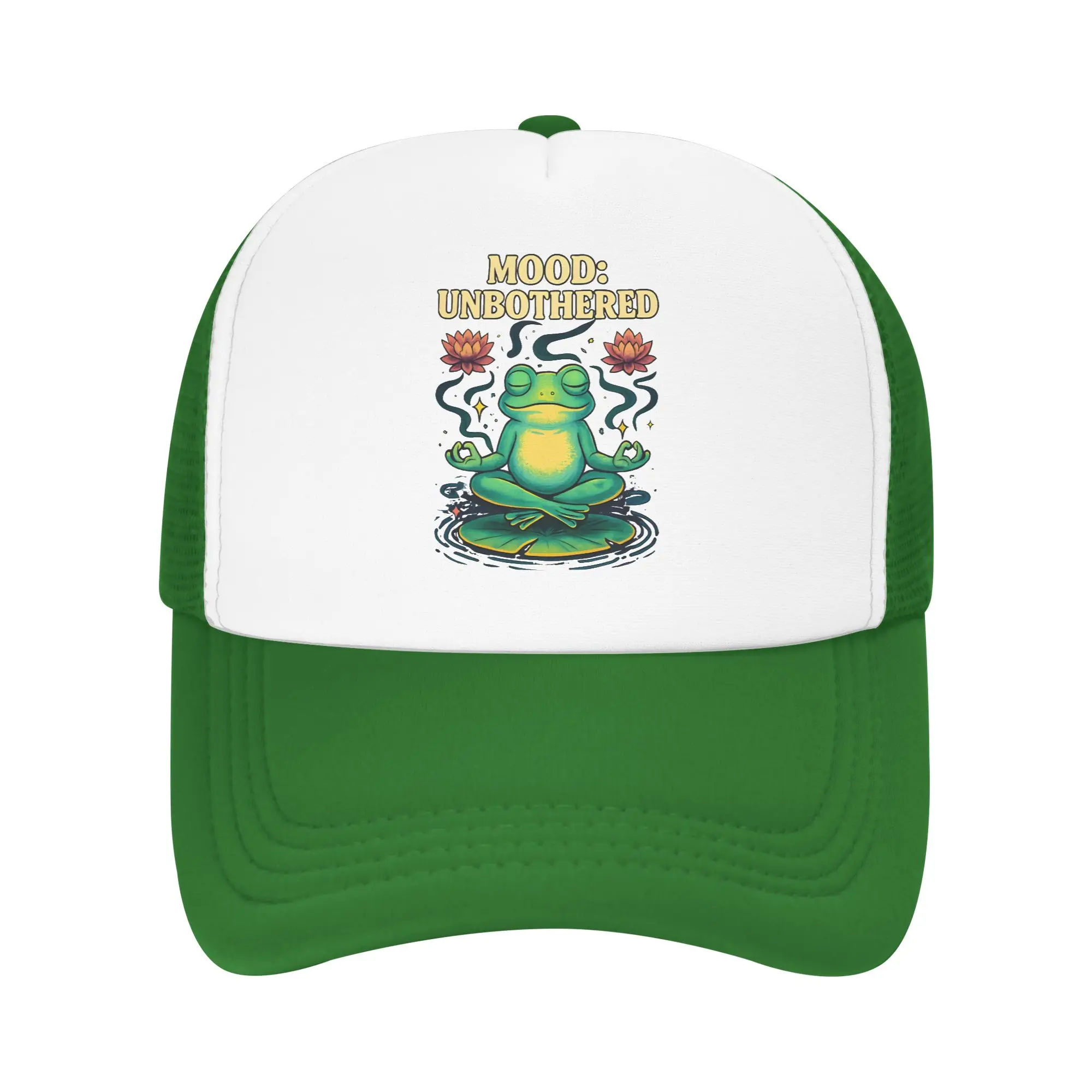 Zen Frog Inner Peace Outer Weird   Trucker Hats Mesh Baseball Cap Snapback Caps Frog Self Care Hats Sun Hat Adjustable Sun Caps