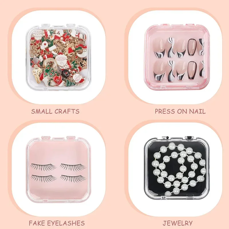 30/50Pcs Press on Nail Packaging Boxes with Adhesive Nails Tape Easy to Use and Portable Nails Storage for Makeup and Nail Tips