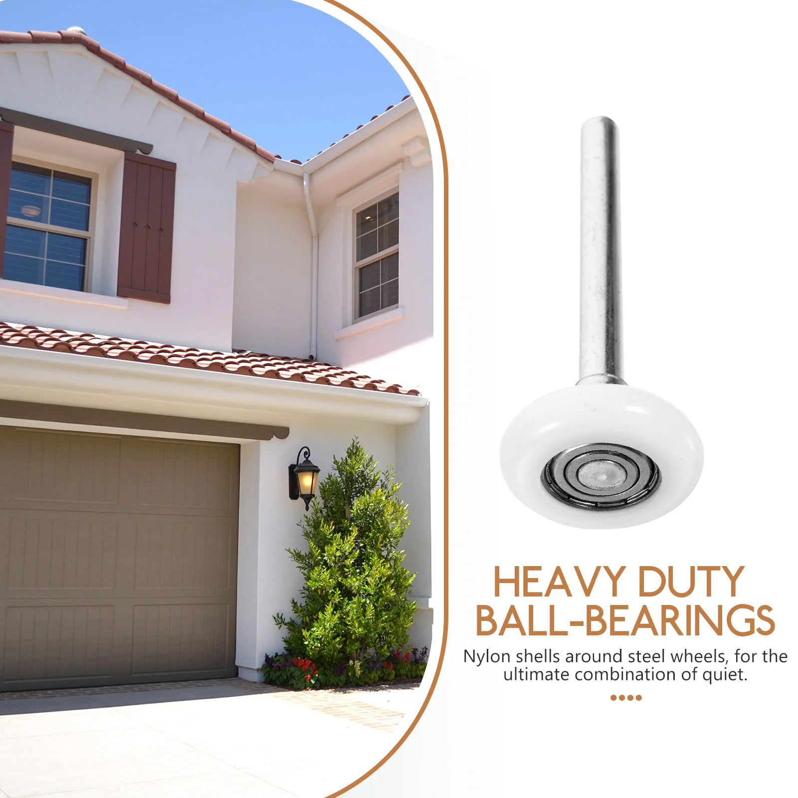 محامل كروية للباب بكرات باب المرآب 102 مم عجلات بديلة شديدة التحمل لأبواب المرآب محامل كروية من النايلون #5