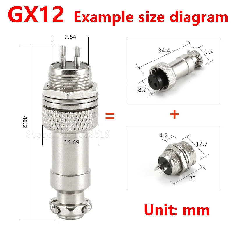 1Set GX12 GX16 GX20 2/3/4/5/6/7/8/9/10 Pin Docking Aviation Plug Socket Waterproof Circular Connector