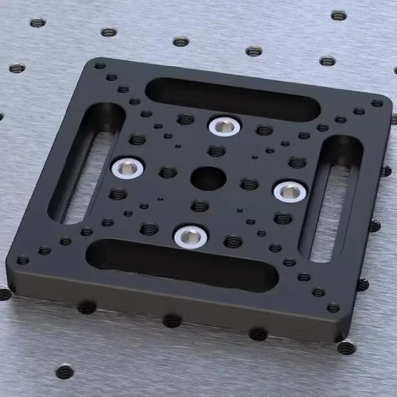 100x100x10 Optical Slide Table M6 Adapter Board Displacement Slide Table Adapter Plate Board M3M4M6 Threaded Holes