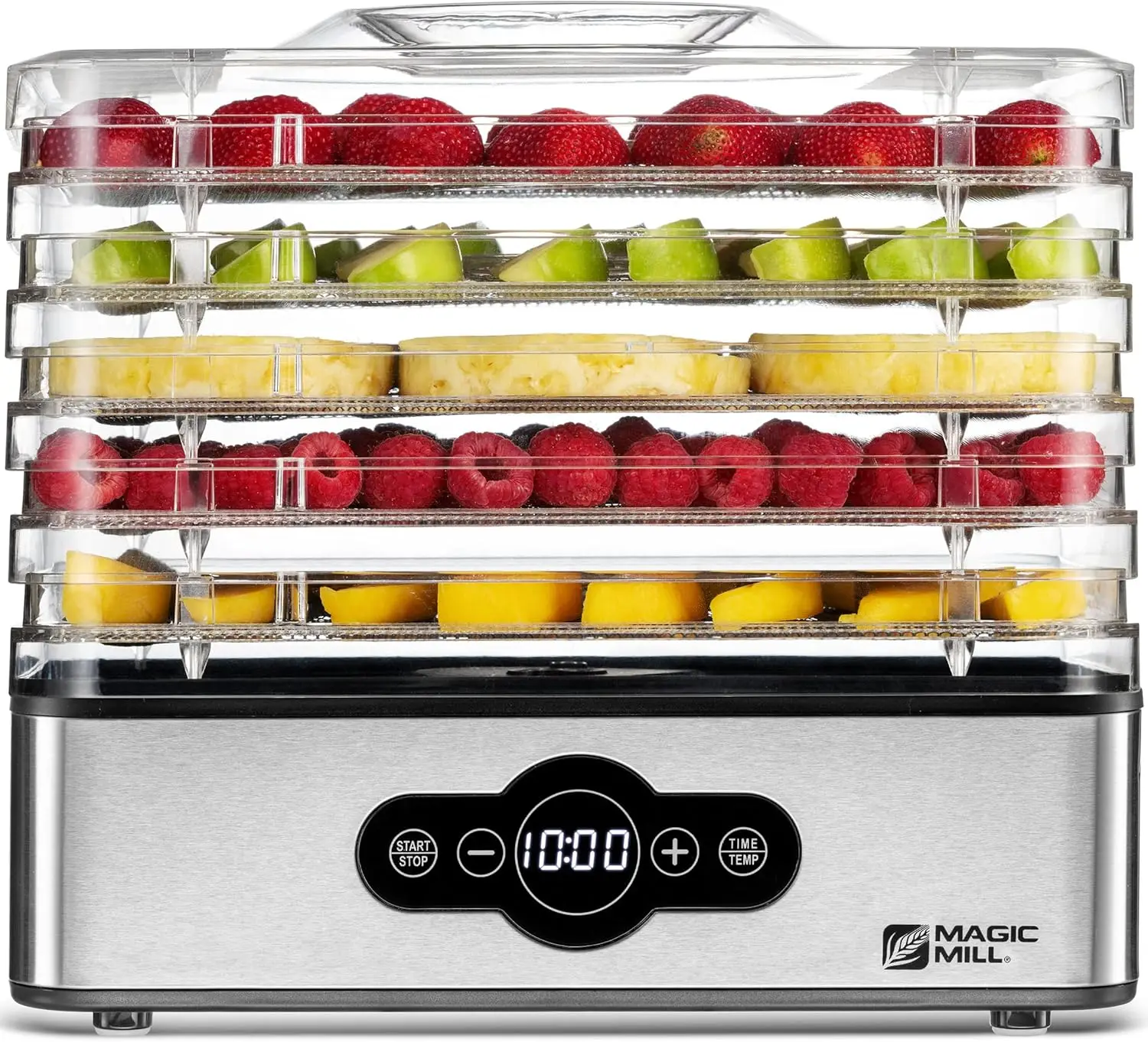 

Electric Food Dehydrator with 5 Stackable Trays, Digital Timer & Temperature Control for Drying Fruits, Veggies, Meats, and