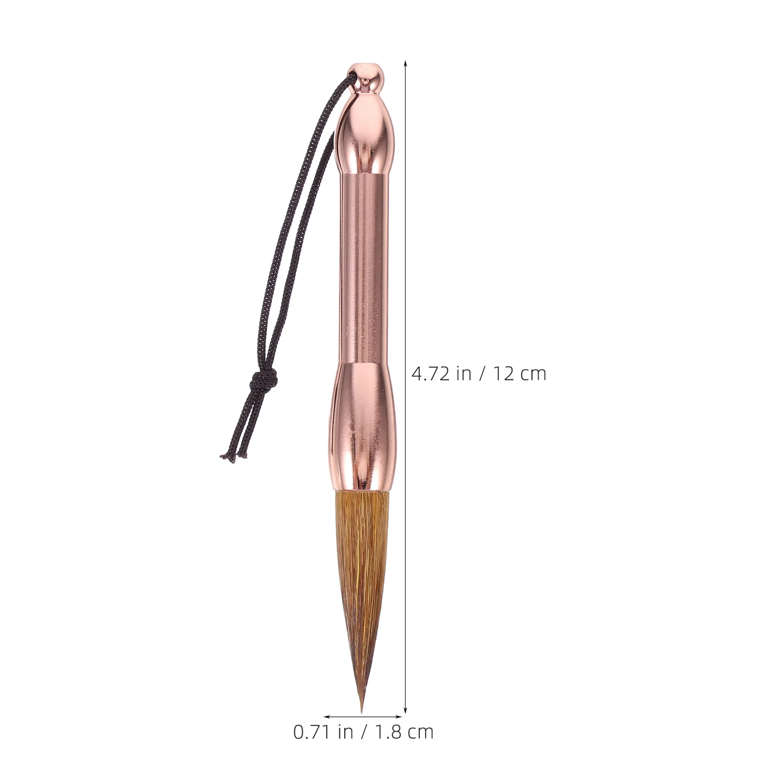 Mini Pocket Chinese Calligraphy Brush Copper Rod Soft Tip Calligraphy Pen Ink Brush for Smooth Writing Painting Drawing