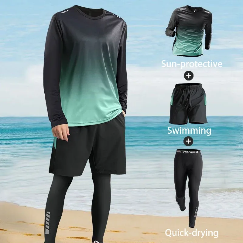 NONE 2025 Men's Long Sleeve Long Pants Swimsuit 4