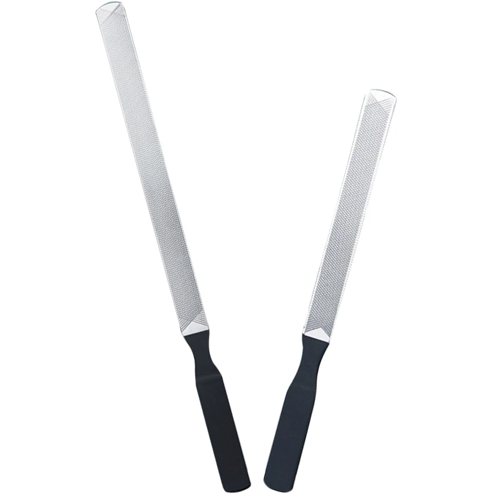 

2Pcs Black Stainless Steel Nail Files 13cm 18cm Manicure Tools Practical Nail Care Trimmer Metal File Set Salon Home Use