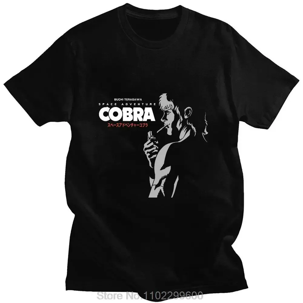 Anime Space Adventure Cobra T-shirts Classic Print Short Sleeve High Quality Pure Cotton Sports Man Tops Casual Oversized Tshirt