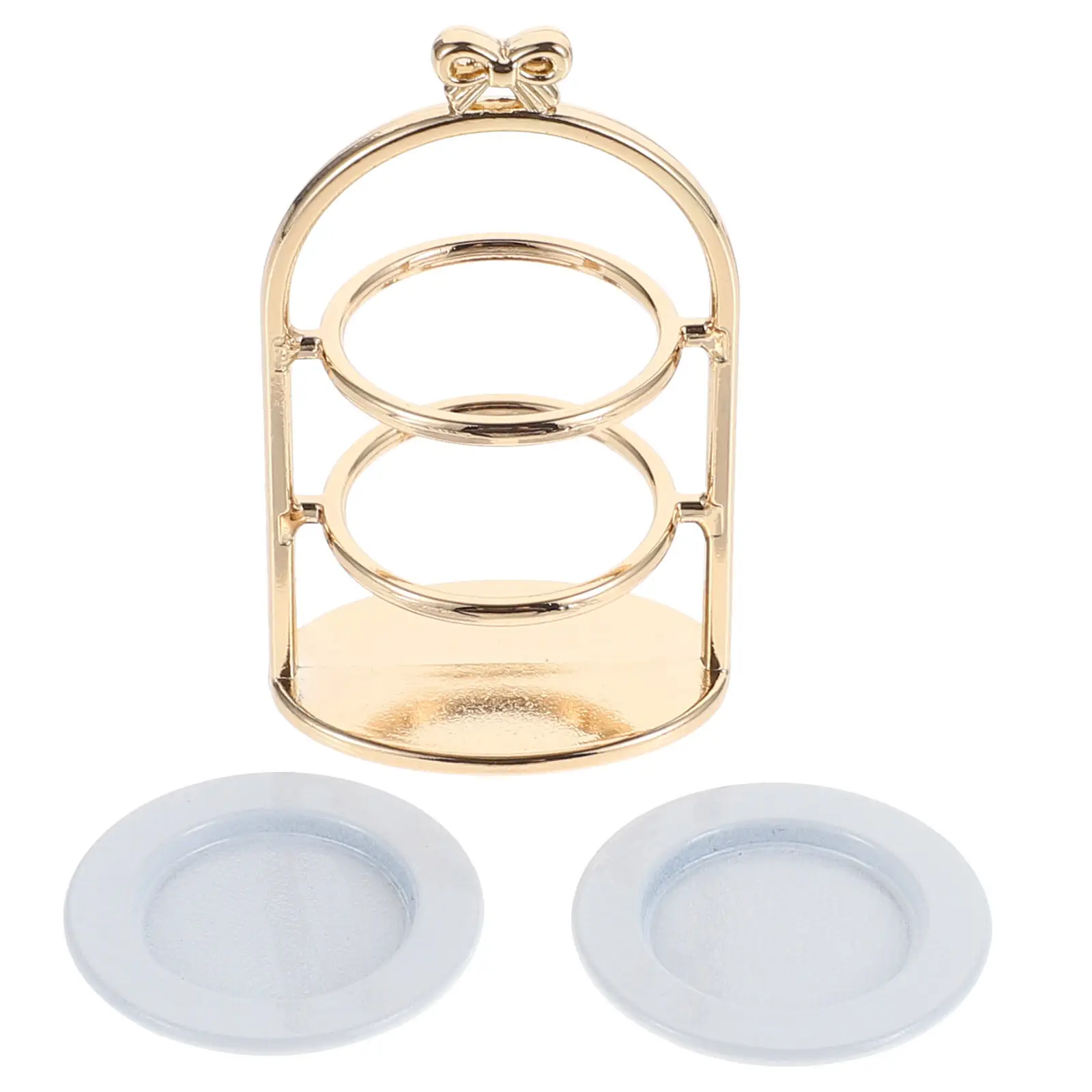 

1Set Mini House Cake Stand and Plate Simulation Food Holder Decorative Miniature Scene and Photography Props Mini House Decors