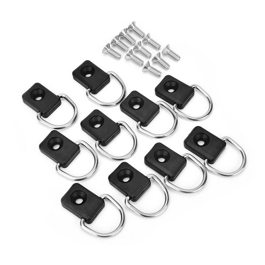 

Pack of 10 Kayak D-type Ring Buckle Supplies Tie Down Loop Water Sports