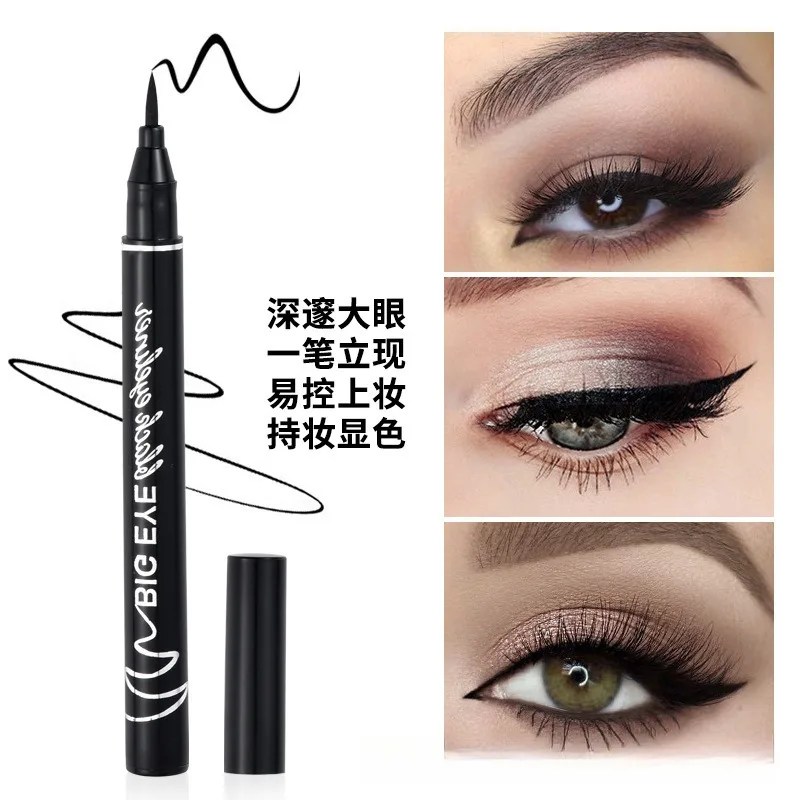Cooler schwarzer Eyeliner-Stift, wasserdicht, langlebig, nicht schwindlig, schnell trocknend, glatter schwarzer Eyeliner-Stift für Damen, Augen-Make-up-Produkte