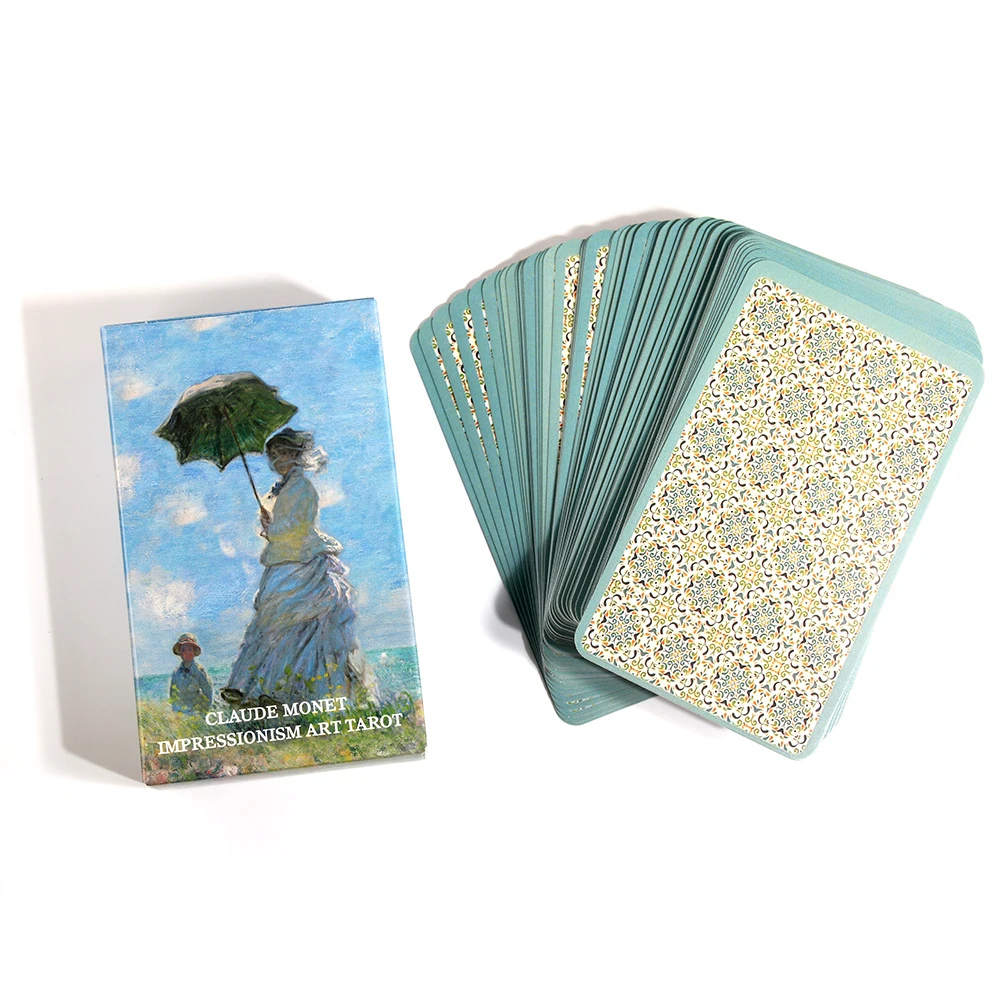 1pc, Claude Monet Impressionism Art Tarot Deck, With QRCode Guidebook, Prophecy Fate Divination Deck, Fortune Telling Game, Begi