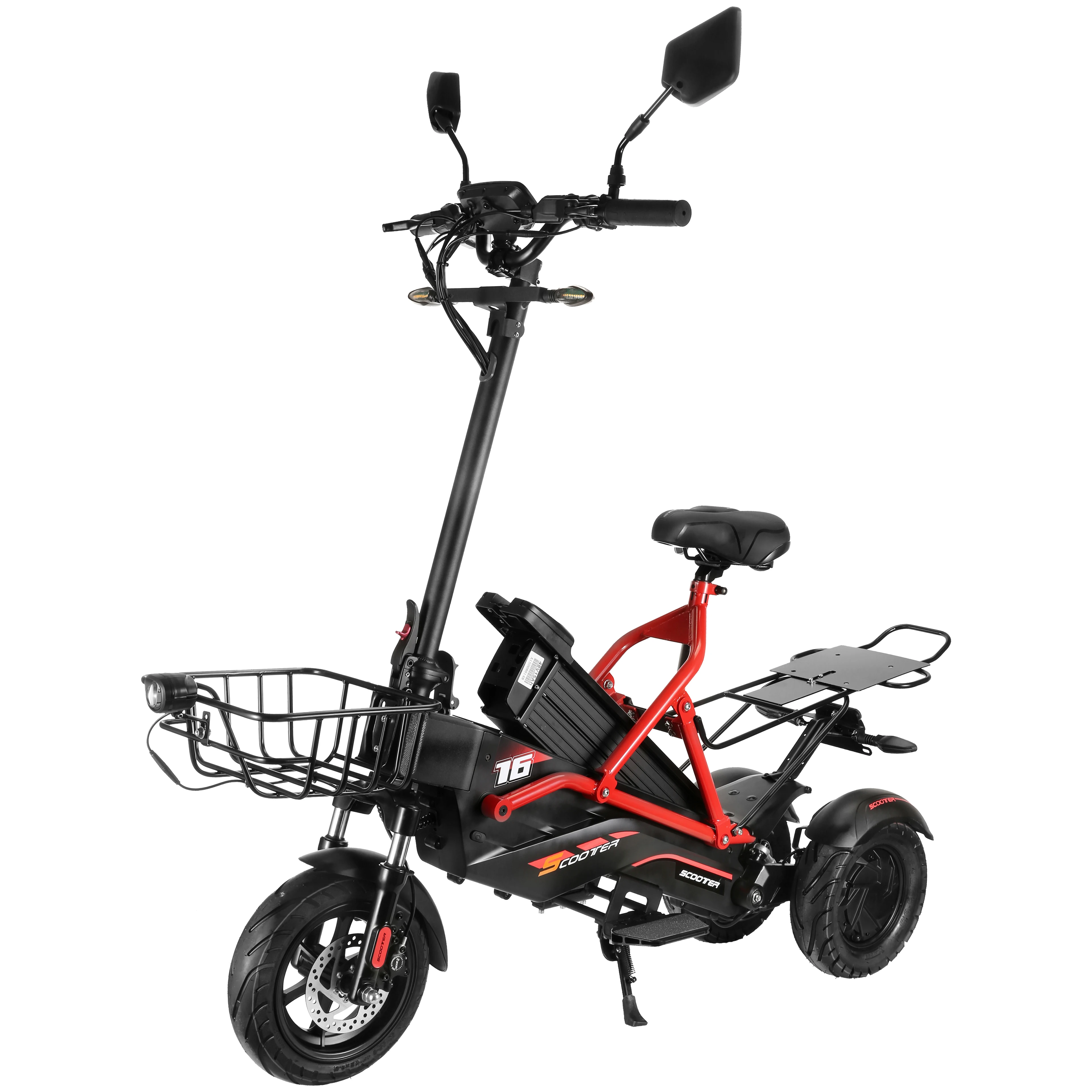 

STLF New Design Three Wheel Electric Scooter Dual Motor 1600W E Scooter High Capacity Battery 24Ah Electric Scooter with Seat