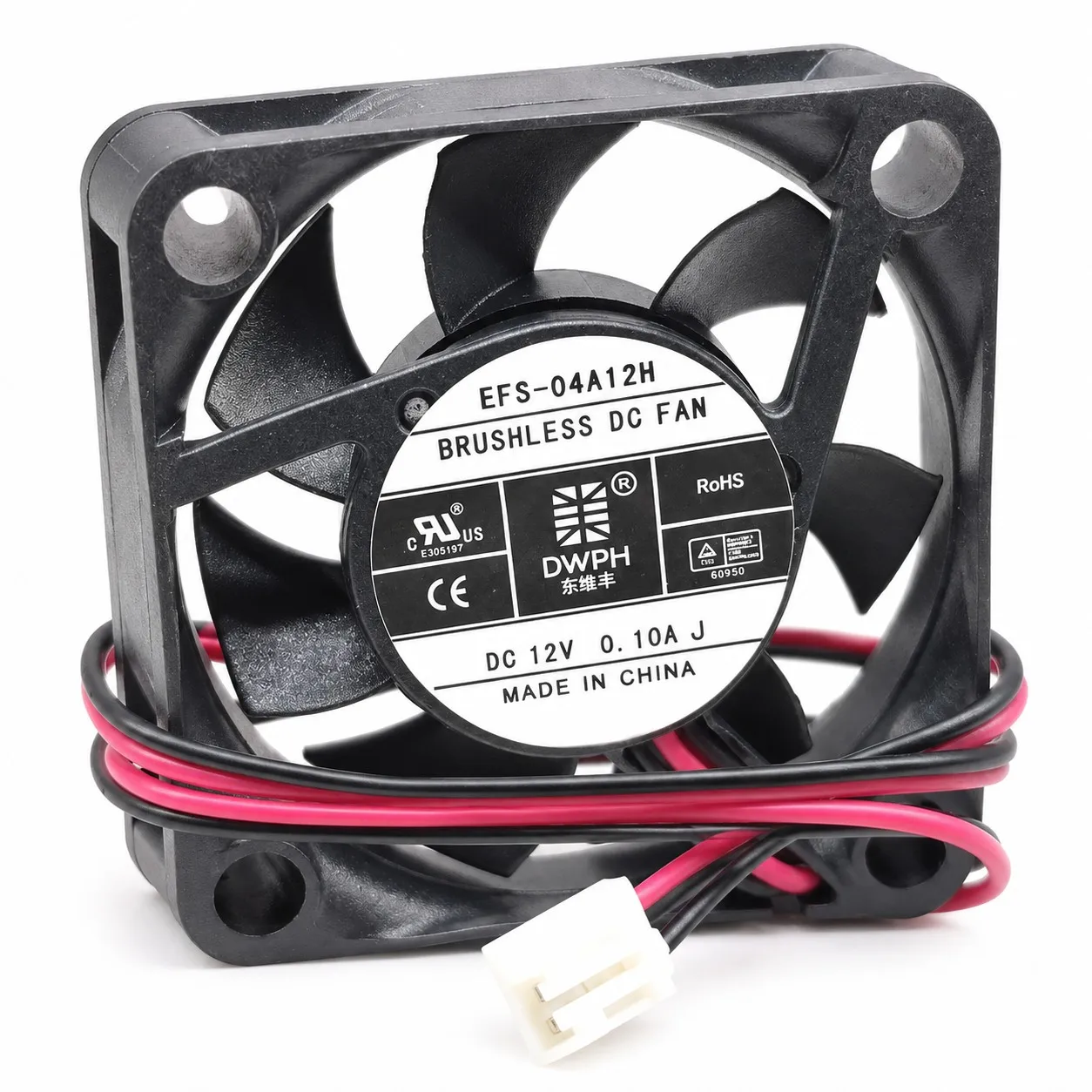 EFS-04A12H PC Case Cooling Fan 40x40x10mm 4010 12V 0.10A 2-Wire 2-Pack