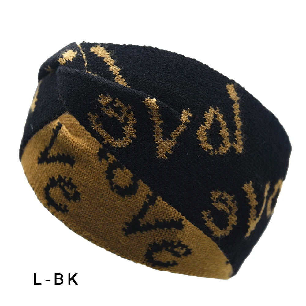 Autumn and winter keepwarm Knitted Twist Headband  Workout Running Sport Elastic Hair Bands for Women\'s Turban Hair Wrap
