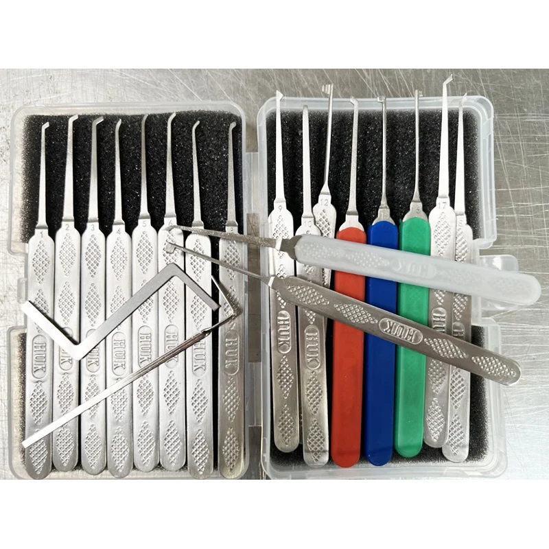 18pcs Stainless Steel Hooks Lock PIck Set Locksmith Tools