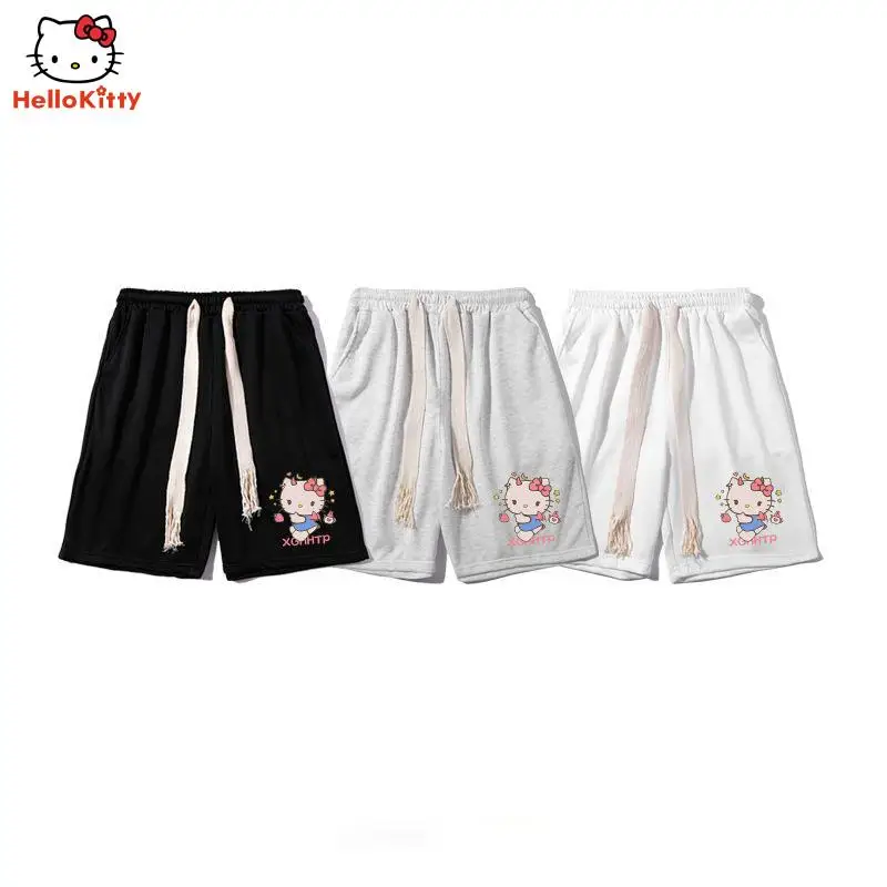 

Hello Kitty Kawaii Summer Boy Girl Casual Shorts Cartoon Thin Breathable Loose Sports Shorts Beach Shorts Straight Leg Shorts