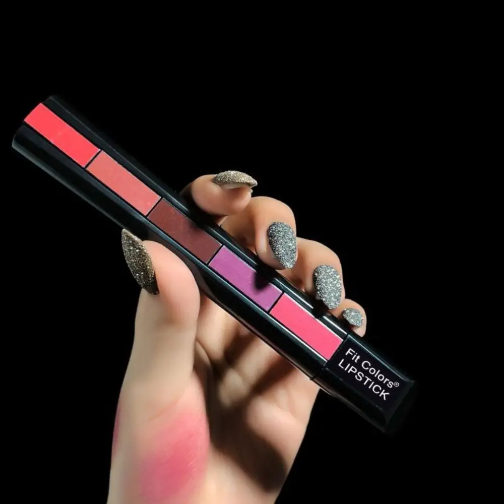 Red Makeup Gift Daily Sexy Lipstick Cosmetic Tool Beauty Lip Gloss 5 in 1 Matte Lipstick Set Matte Lip Tint Velvet Lip Stick