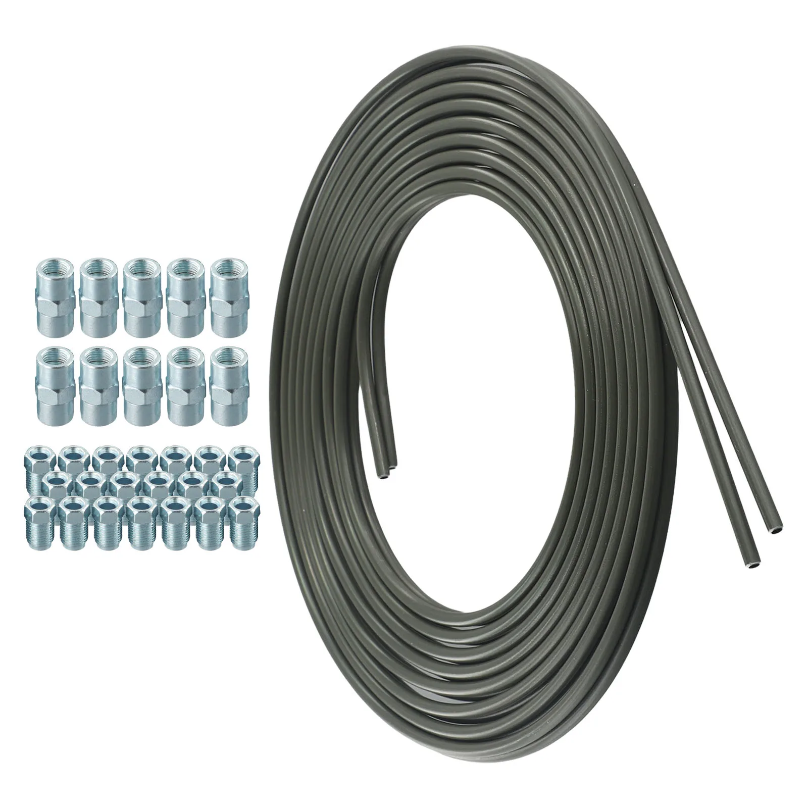 

1 Brake Line Kit 5m 3/16" (4.75mm) Plated Steel PVF Brake Line Hose Line Rustproof Replacement Parts 1 Set Brake Line Kit 2*5m