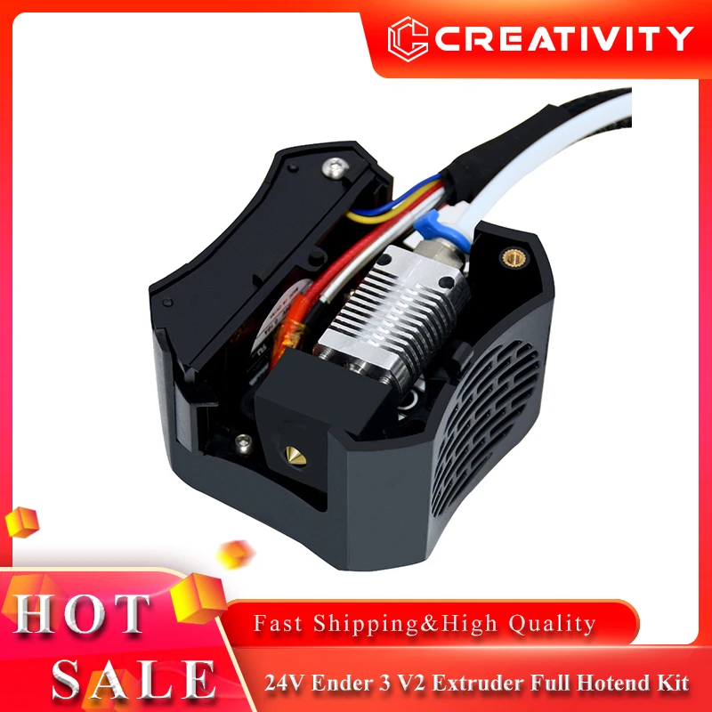 

24 В Ender 3 V2 экструдер полный комплект Hotend с 4010 охлаждающим вентилятором 0,4 мм сопло алюминиевый нагревательный блок Ender3 V2 3D-принтер Hot End