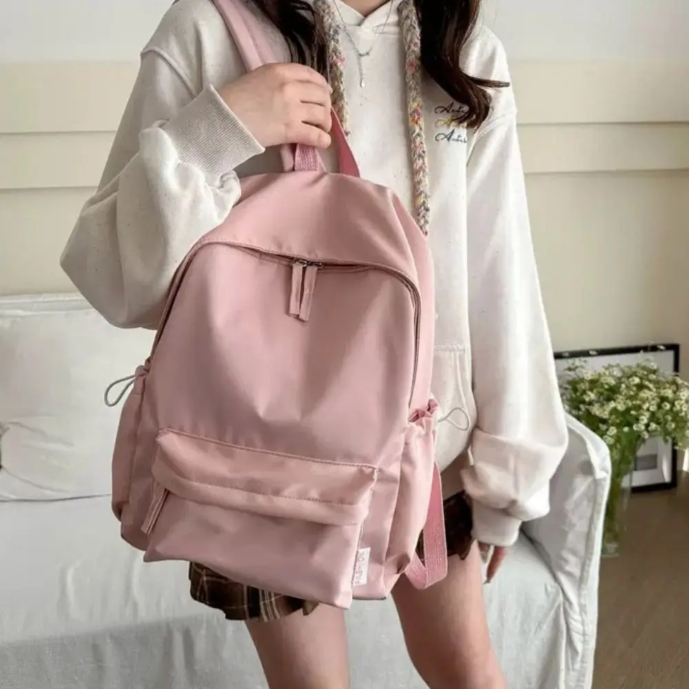 

Waterproof Small Pack Solid Color Backpack Korean Style Solid Color Student Shoulder Bag Handbag Casual Backpack Students