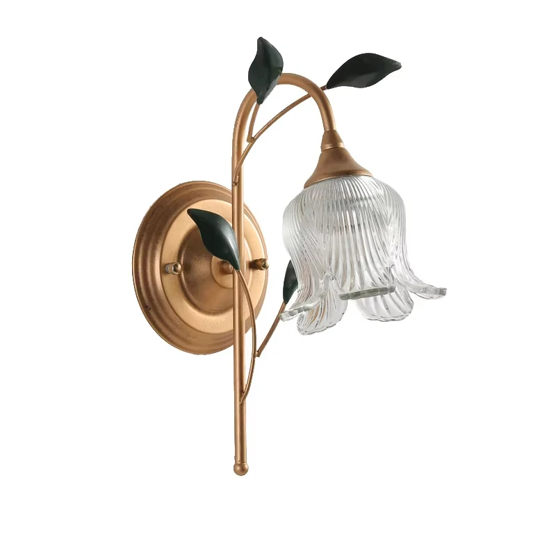 Contemporary Wall lamp French Pastoral LED Creative Flower Living Room Bedroom Corridor Home Decor Sconces Lights