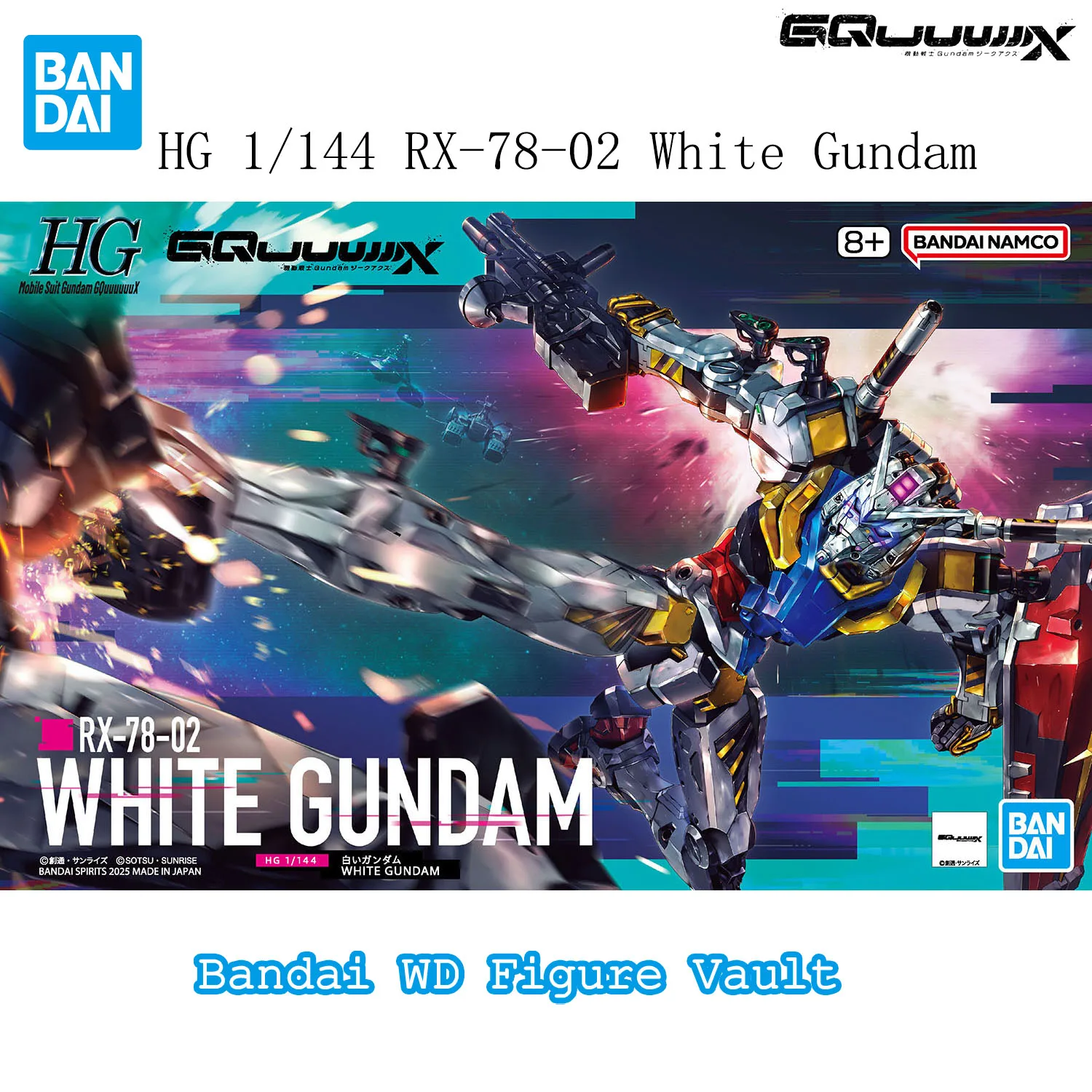 Em estoque bandai oficialmente licenciado hg 1/144 RX-78-02 branco gundam figuras anime modelo genuíno encaixotado brinquedo presente