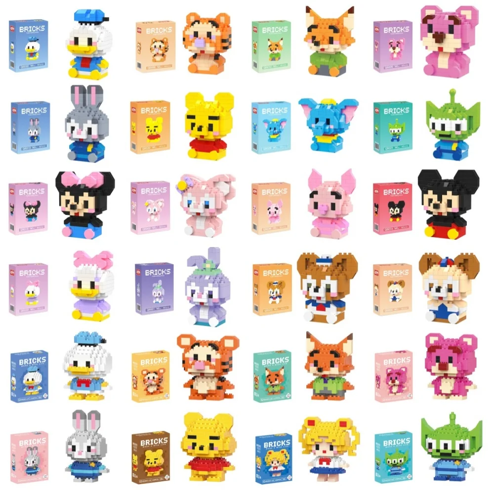 Bloques de construcción estilo Disney 214, Winnie LinaBell StellaLou, figuras de princesas de dibujos animados, bloques de ensamblaje para niños, modelo de juguete, regalo