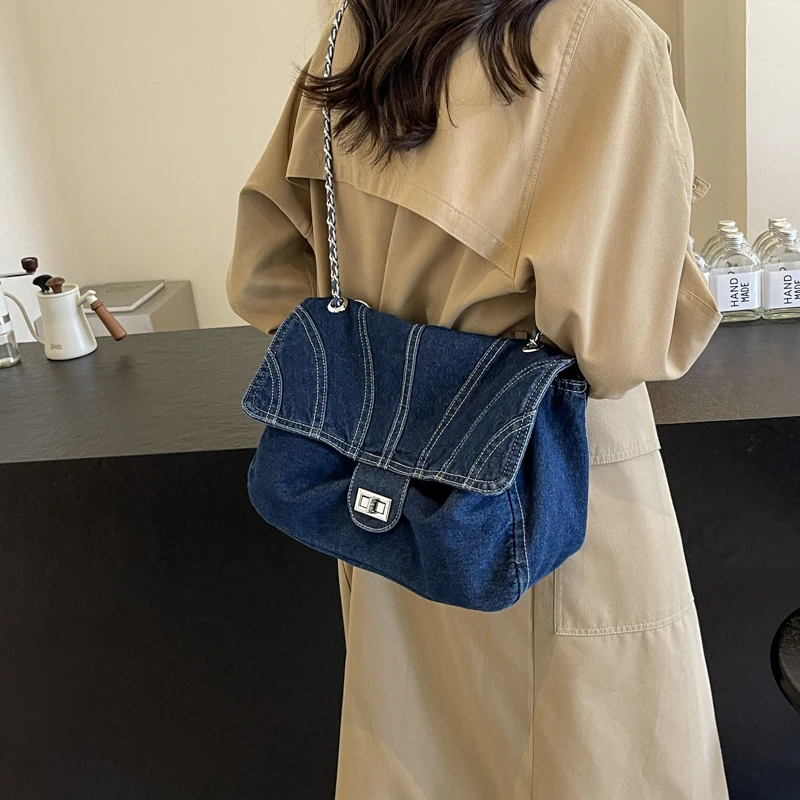 أحدث حقائب الكتف للسيدات بالجملة من قماش الدنيم حقائب اليد أحدث حقائب اليد المصممة للنساء