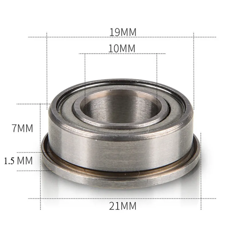 50pcs/100pcs F63800ZZ 10*19*7mm flange deep groove ball bearing F63800 F63800Z 10x19x7mm Flanged bearing