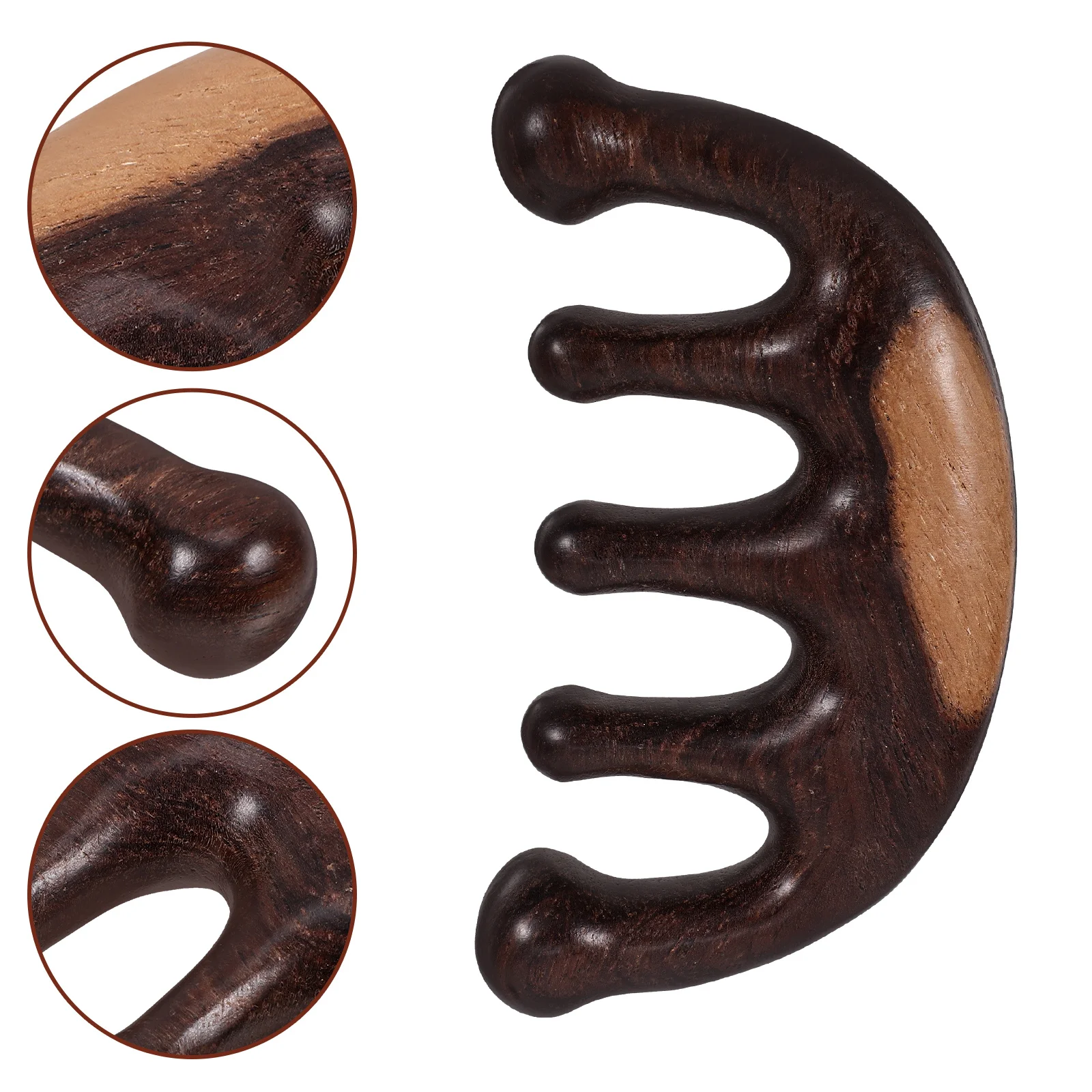 Picture 3: Wooden Wide Tooth Comb for Hair Detangling and Scalp Massage - Natural Wood Massage Comb for Women Men Portable Comfortable