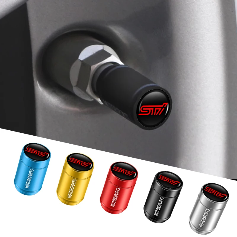 Car Valve Core Cap Tires Gas Nozzle Protection Cover Accessories For Subaru STI Impreza Legacy WRX STI BRZ Forester Ascent WRC