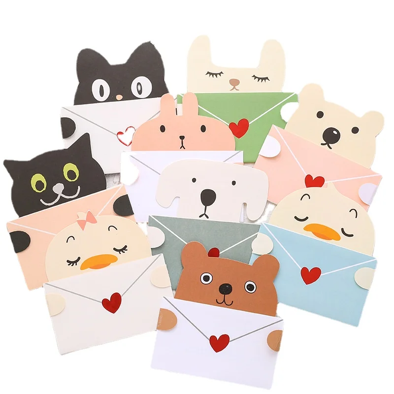 Cute Envelope Greeting Card Birthday Invitation Blessing Message Card Size 11.9*11.9cm