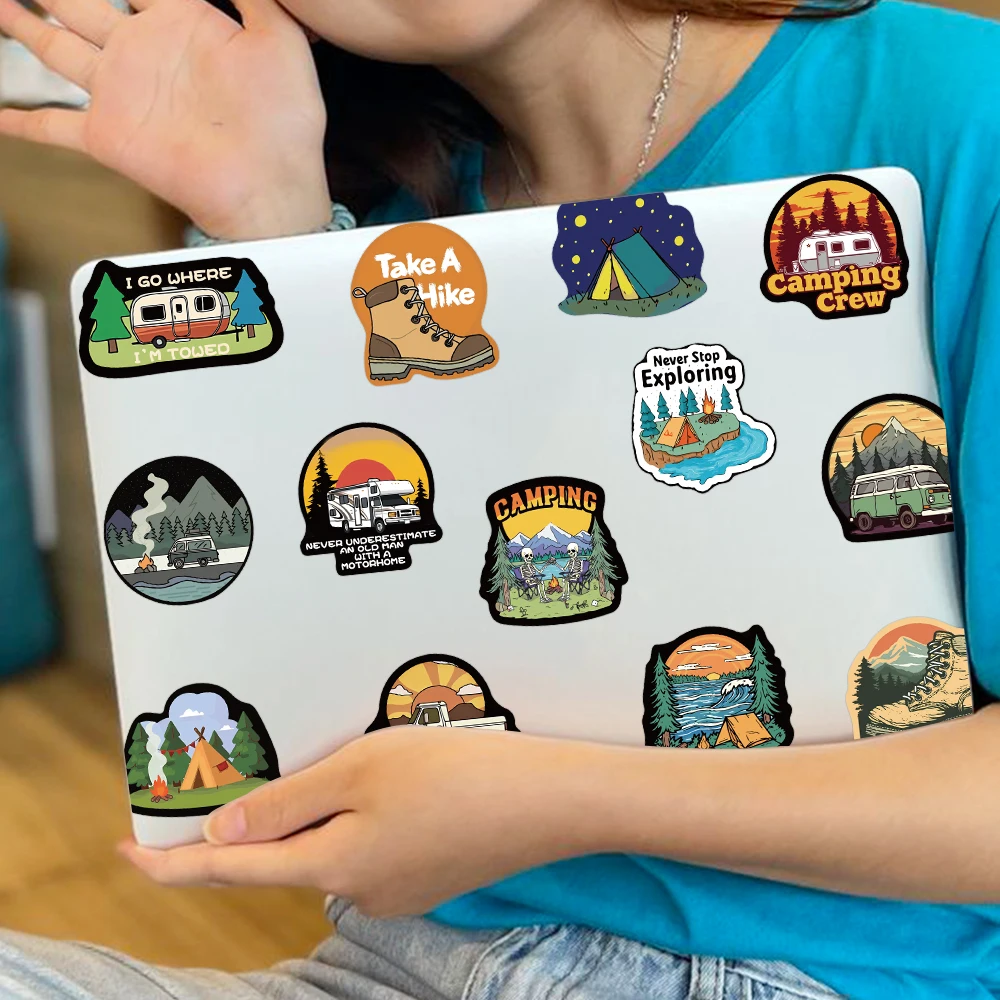 50/100 stücke Cartoon Camping Aufkleber Aufkleber Für Telefon Laptop Sammelalbum Gepäck Kühlschrank DIY Graffiti Ästhetische Aufkleber – Detail 12