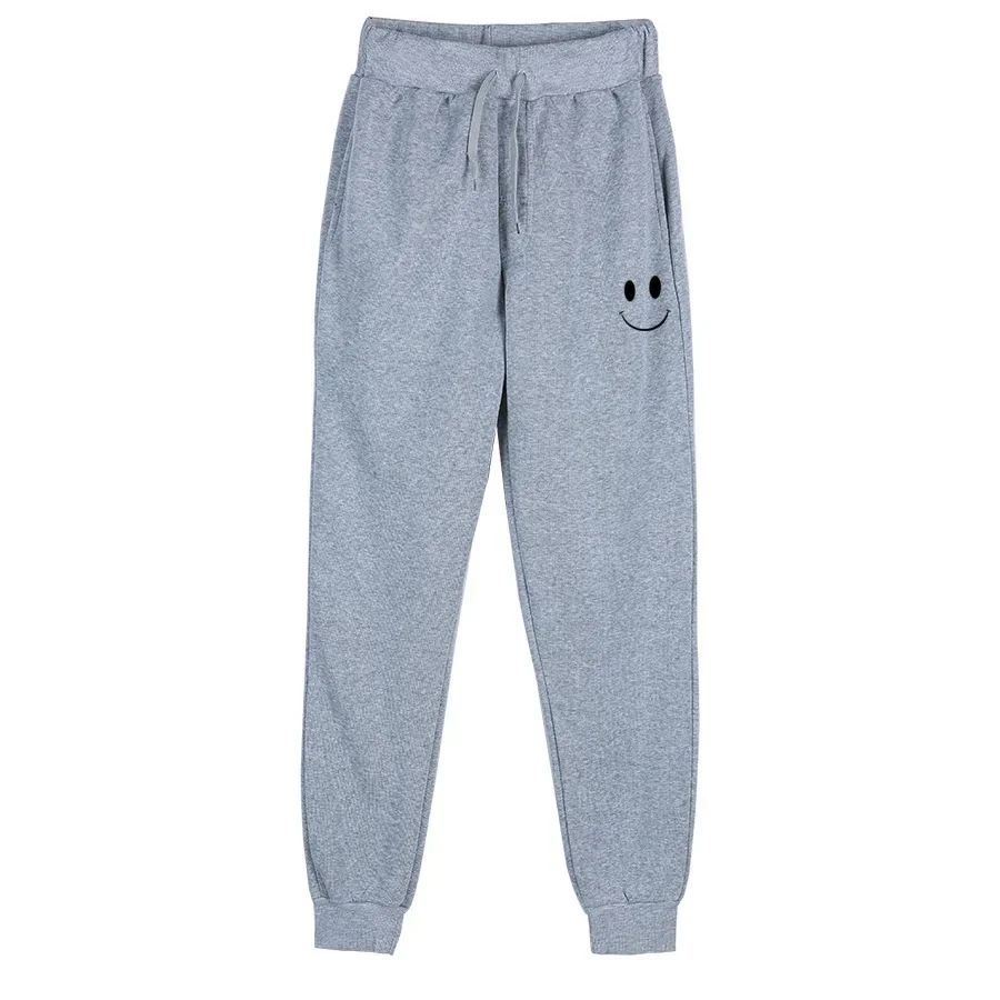 Hot Sales Womens Sweatpants Daily Casual Pants High Quality Fitness  Trousers smiling face Print Street Sport Jogging Pants