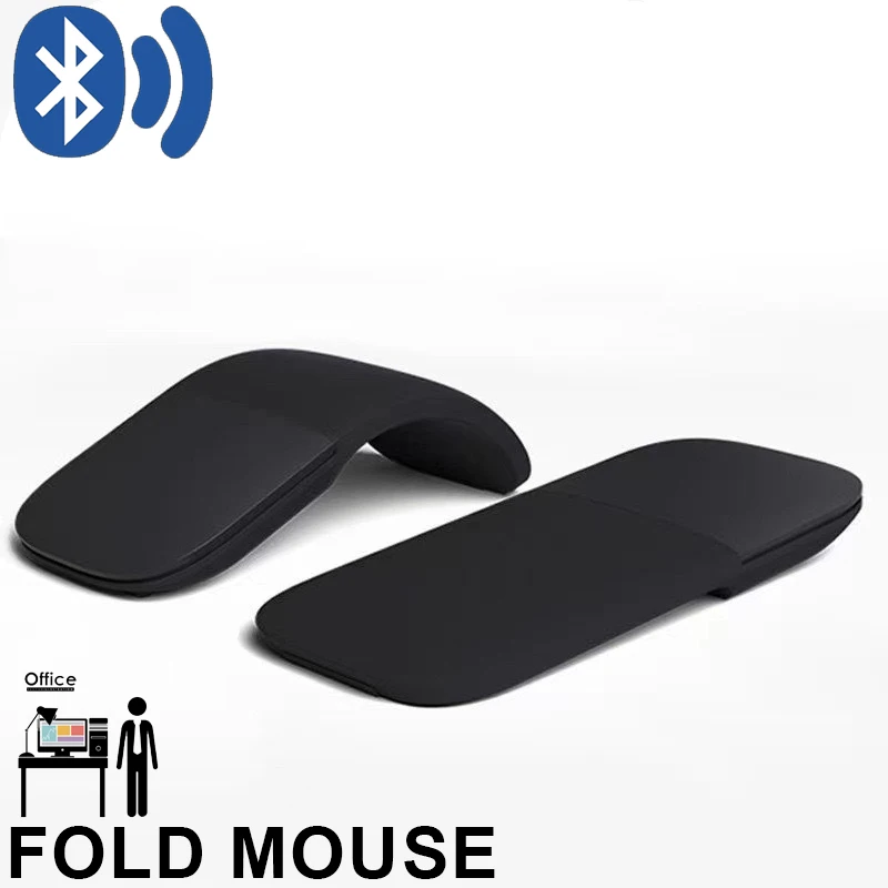 ماوس بلوتوث أصلي قابل للطي يعمل باللمس الصامت لأجهزة Apple Microsoft Surface مريح Mause PC iPad ثلاثية الأبعاد ماوس ليزر ماوس لاسلكي