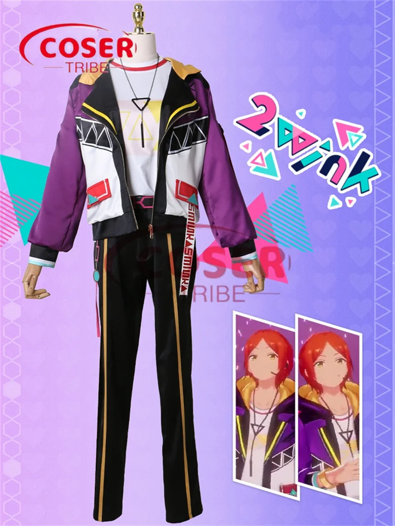 COSER TRIBE Anime Game Ensemble Stars crazy B  casual clothes Halloween Carnival Role CosPlay Costume Complete Set