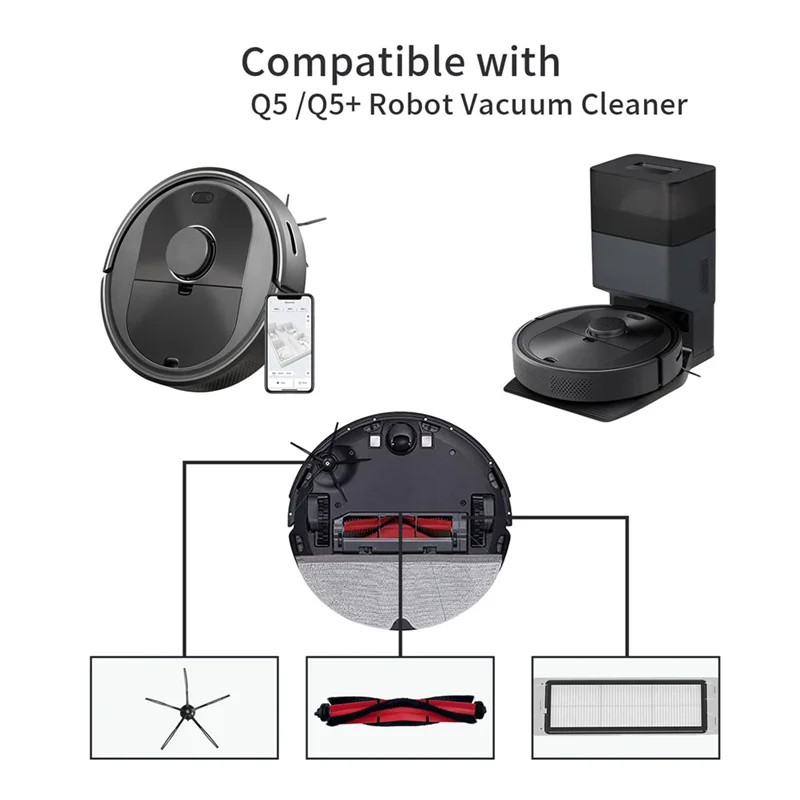 A005-طقم ملحقات قطع الغيار لأجزاء المكنسة الكهربائية Roborock Q5 Q5+ #2