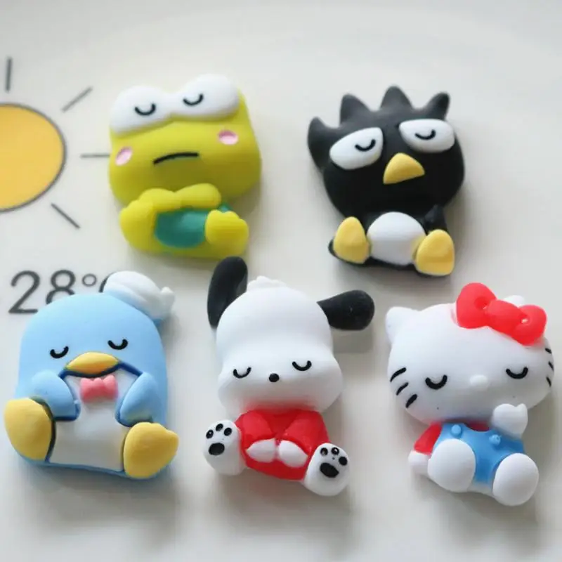 10Pcs Kawaii Anime Sanrios Sleeping Series XO Hellokittys Pochacco Cartoon Phone Case DIY Hairpin Cute Resin Patch Accessories