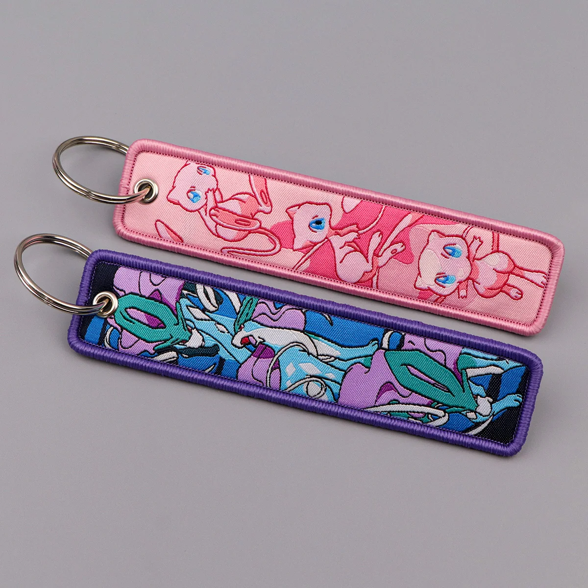 الكرتون الوحش التطريز مفتاح Fobs أنيمي العلامات الرئيسية سلاسل المفاتيح للدراجات النارية سيارات كيرينغ تأثيري اكسسوارات الهدايا #3