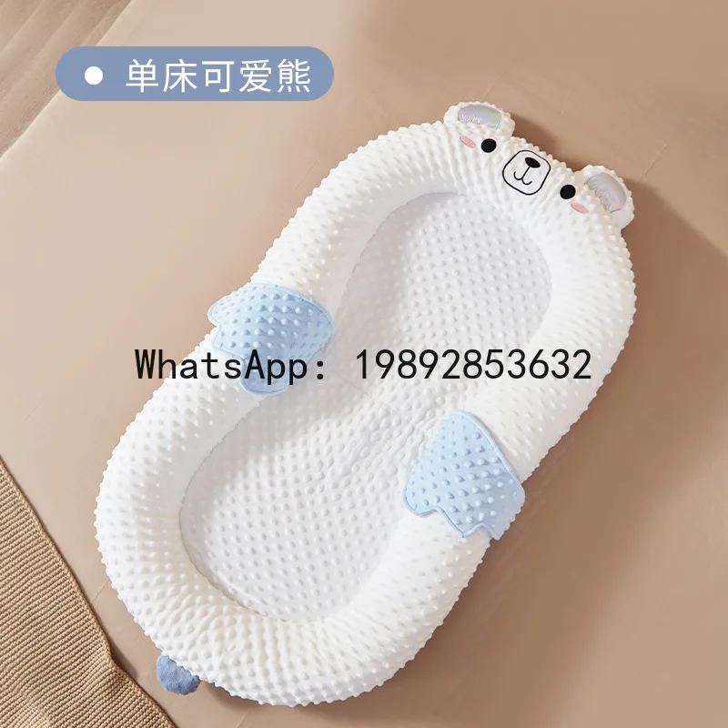 مجموعة سرير نوم بيونيك لحديثي الولادة، سرير أطفال متحرك، سرير محمول مضاد للضغط #5