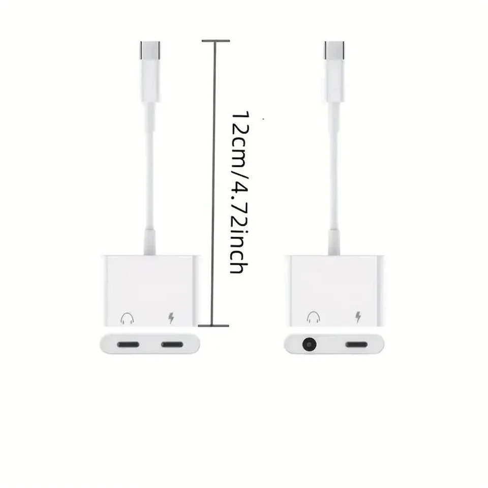 2-in-1 Audio adapter USB C to USB C+3.5mm converter one port becomes two ports, suitable for iphone for Samsung Xiaomi Huawei