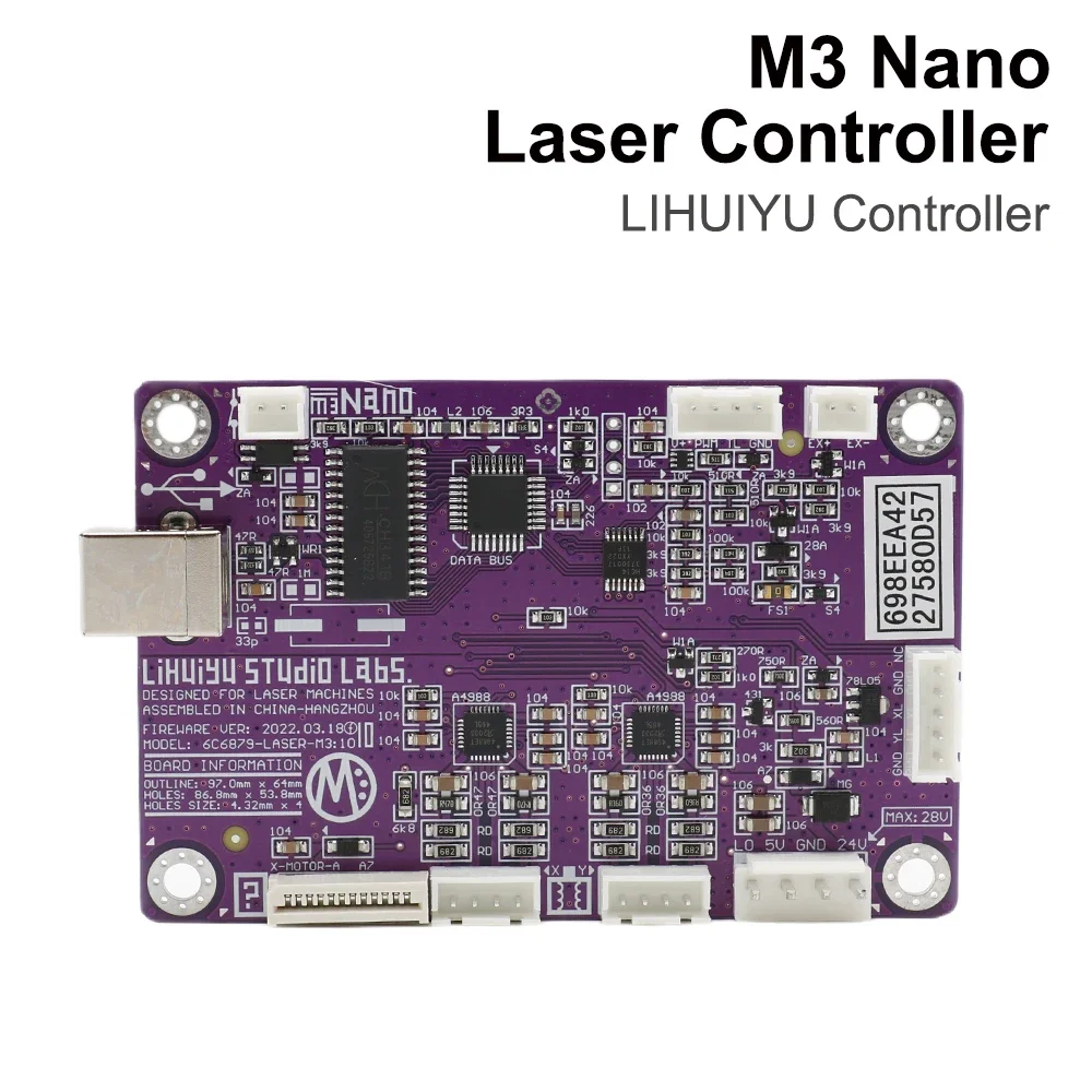 LIHUIYU M3 Nano Laser Controller Mother บอร์ดหลัก + แผงควบคุม + Dongle B ระบบแกะสลักเครื่องตัด DIY 3020 3040 K40