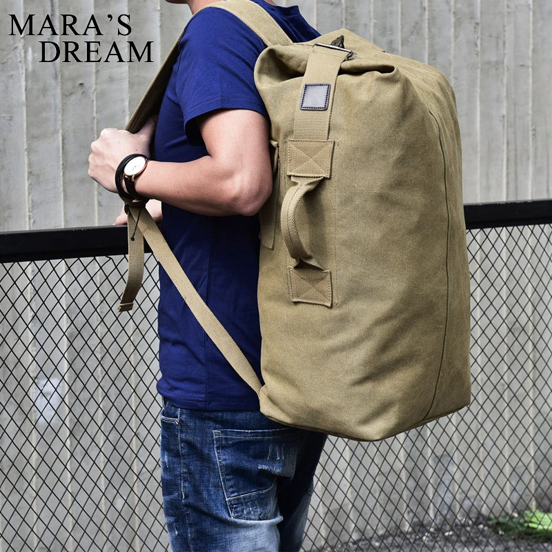 Mara\'s Dream Men Large Travel Climbing Bag Tactical Military Backpack Women Army Bags Canvas Bucket Bag Shoulder Sports Bags Boy