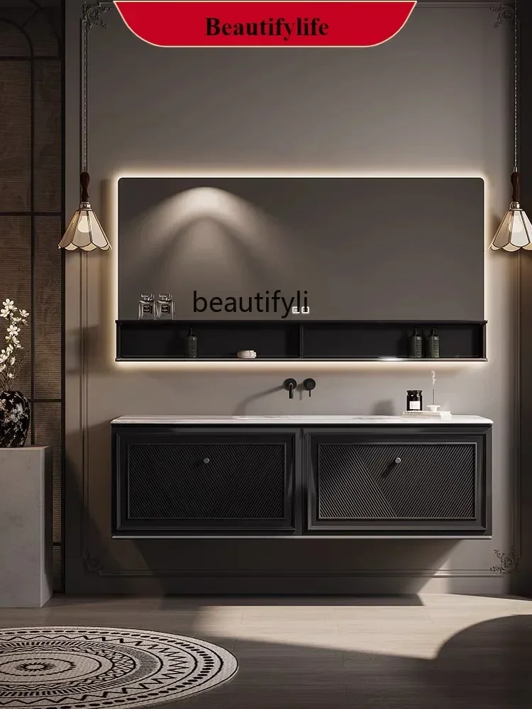 

Bathroom Cabinet Whole Washbin Washstand Retro Bathroom Wash Basin Cabinet Combination Luxury Stone