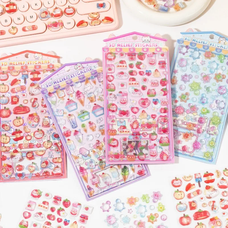 

New Candy Party Series 3D Embossed Cute Stickers DIY Notebook Phone Case Photo Frame Album Card