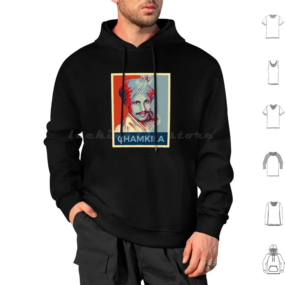 Chamkila Hoodie cotton Long Sleeve Chamkila Punjab Punjabi Desi Bhangra Music Sikh Singh