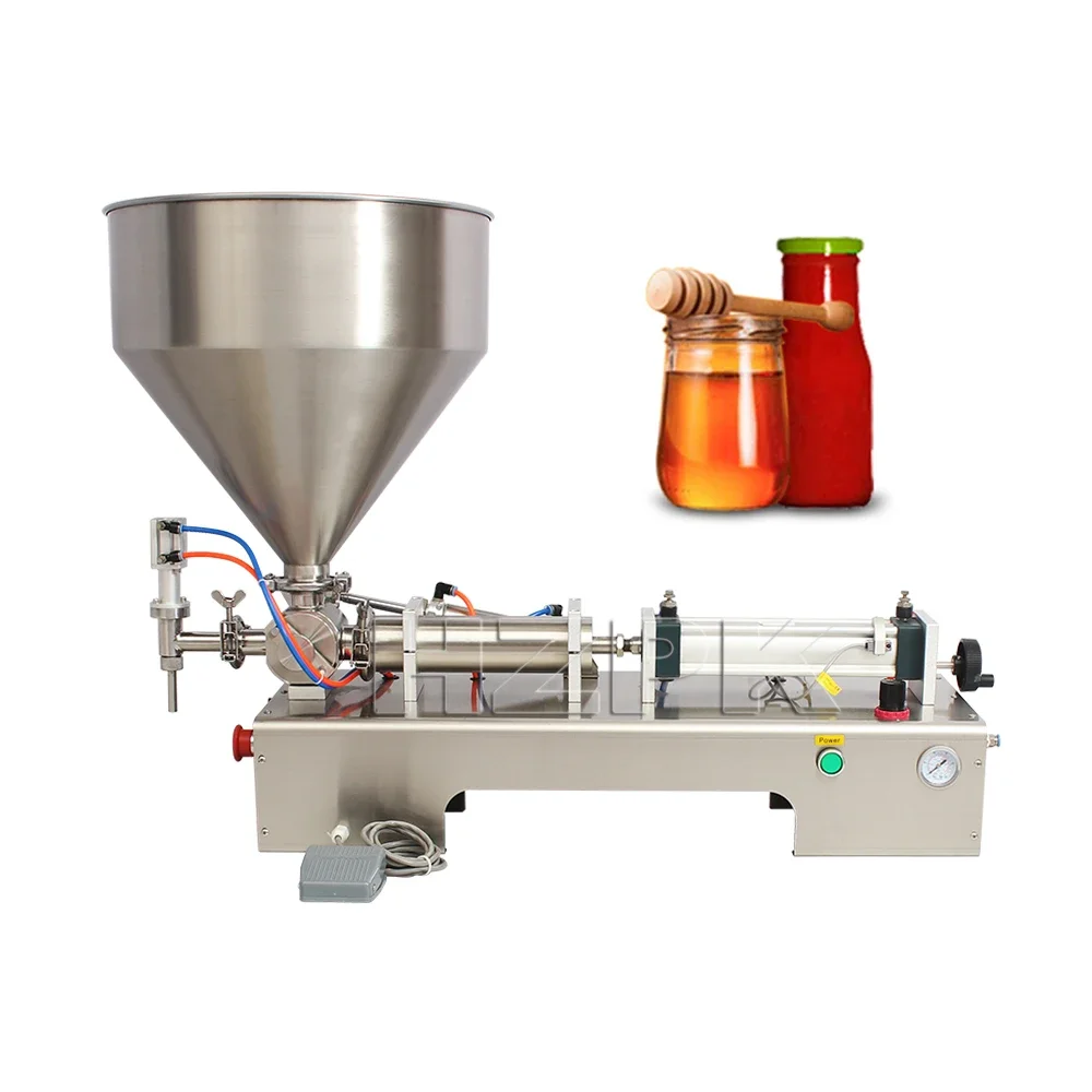 HZPK G1WGD Semi Automatic Horizontal Water Bottle Honey Filler Sauce Cream Detergent Ketchup Liquid Paste Filling Machine