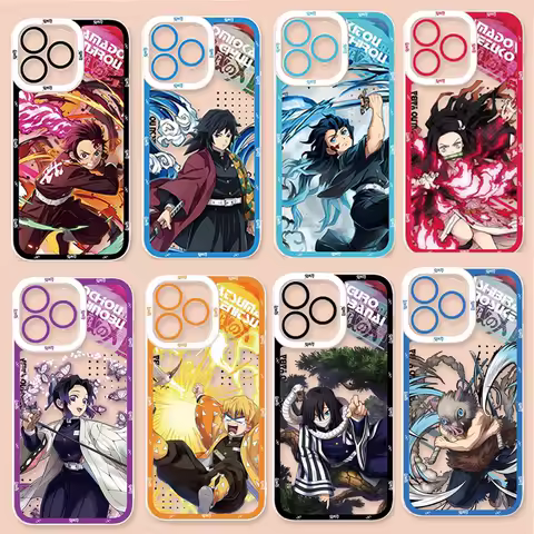 Phone Case For Samsung Galaxy A56 A36 A55 A35 S25 S24 S23 S22 Note 20 Ultra Plus S24 FE Anime Demon Slayers Cover Silicone Sof