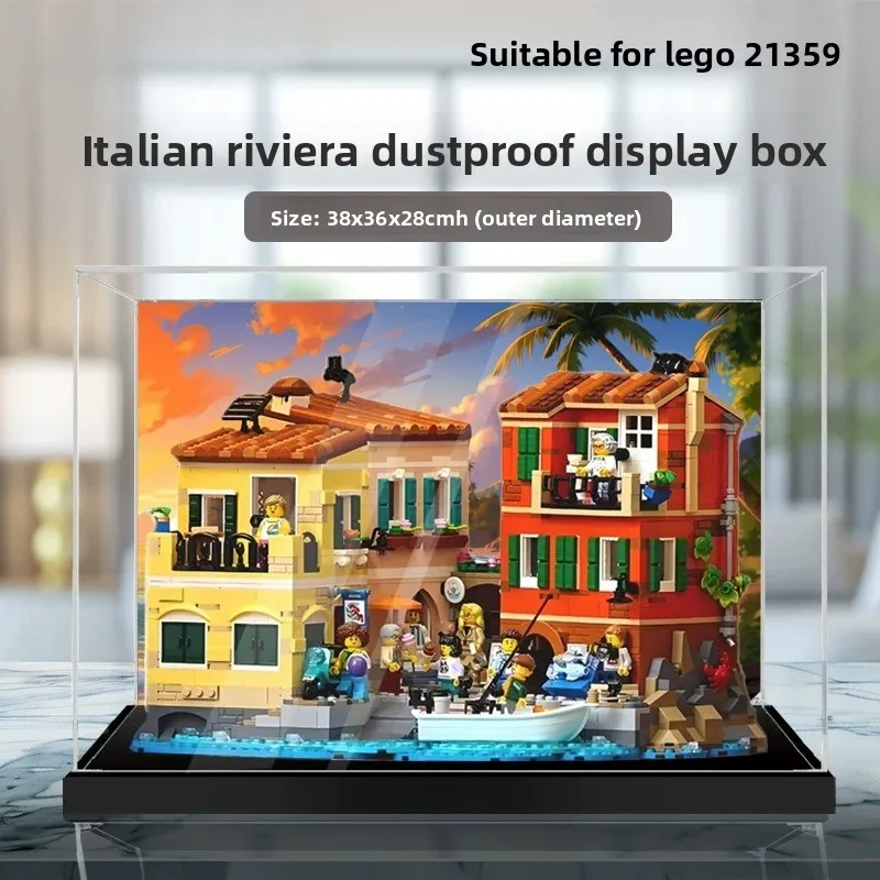Acrylic display and storage box suitable for LEGO 21359 Italian Riviera Town scene building blocks